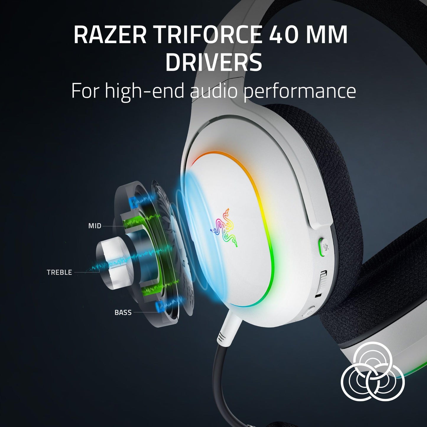 Razer Barracuda X Chroma Wireless Gaming Headset: 2.4GHz Wireless & Bluetooth - Lightweight - Chroma RGB - 40mm Drivers - Cardioid Mic - 70 Hr Battery - for PC, Mac, PS5, Switch 2, Smartphone - White