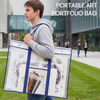GAMENOTE 2 Pack Large Poster Storage Bag (31.5"×25.5") Bulletin Board Holder Art Portfolio Container for Teachers Classroom Organization