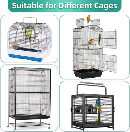 Bird Cage Seed Catcher, Seed Catcher Guard Net Cover, Parrot Nylon Mesh Net Cover, Universal Soft Airy Cage Net Stretchy Skirt for Round Square Cages (Daisy-White, 15.7" x87")