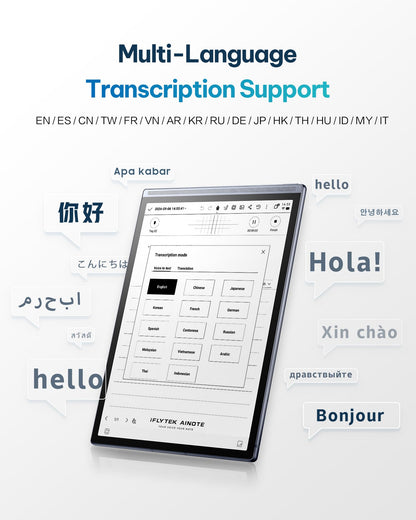 iFLYTEK AINOTE Air 2 Bundle – 8.2" E Ink AI Note-taking Tablet with Stylus, 4096 Pressure Levels, Digital Notebook with Voice-to-Text Transcription, Multi-languages Support, Ideal for Meetings & Study