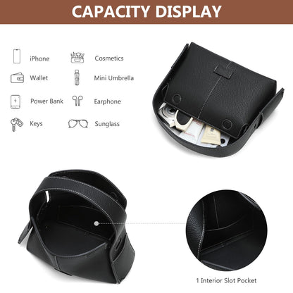Goinsound Trendy Shoulder Purses Medium Black Handbags For Women Leather Crossbody Bag With Adjustable Strap