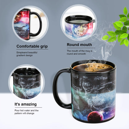 MUGKISS Color Changing Mug 12oz, Ceramic Heated Coffee Mug of Novelty Style, Gift for Family, Friends and Lover (Star Crossing B)