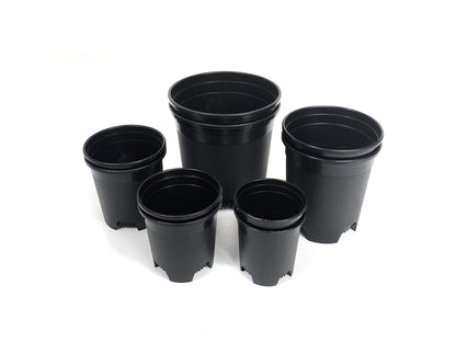 10 Pack Plastic Black Plant Pots Nursery Gardening Planters 4 in to 7.5 Inch Small Medium Plants 0.25 0.35 0.5 1 1.5 Gallon for Indoor and Outdoor Plants