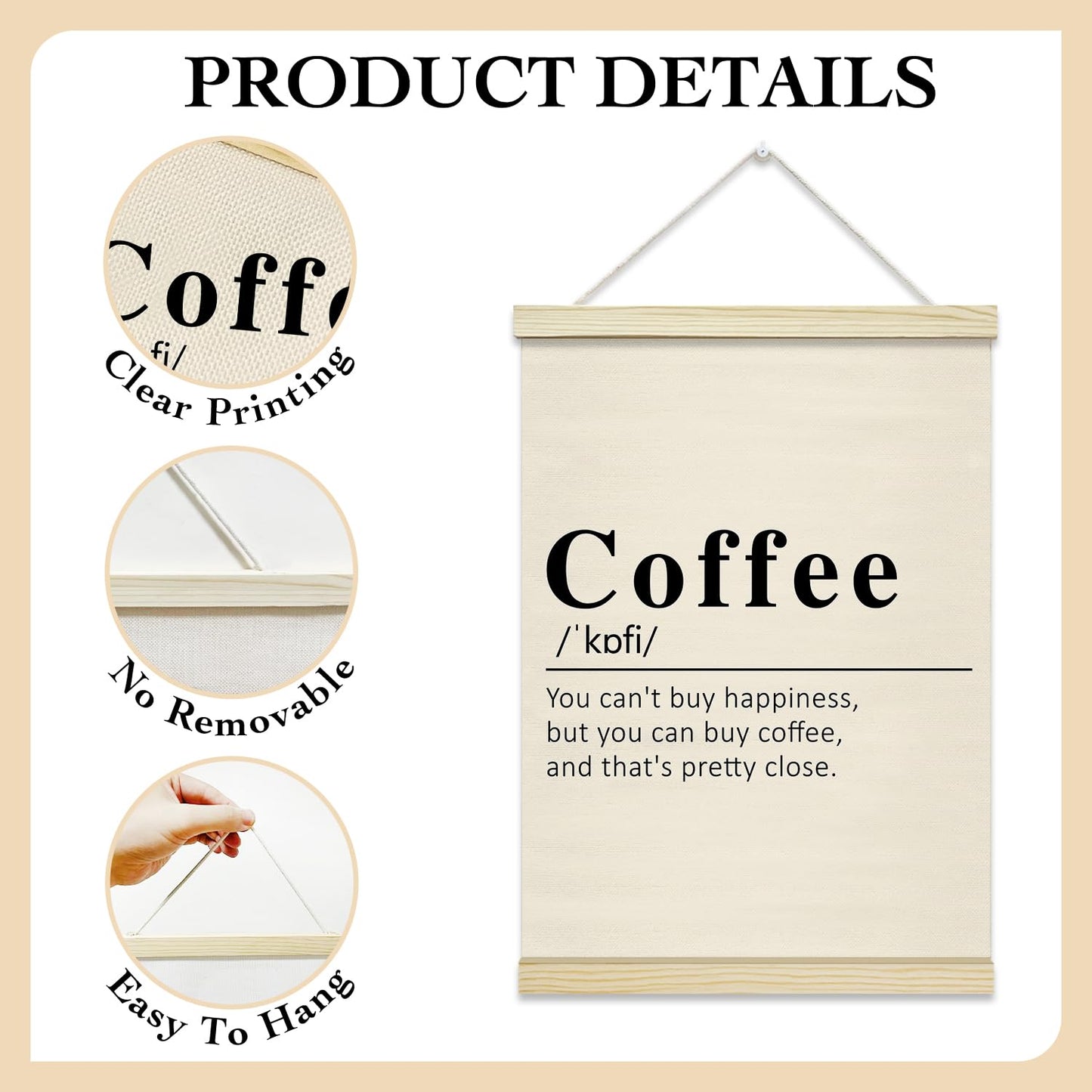 rizotus Coffee Poster Hanger Frame Set of 2, Trendy Wall Art Posters for Coffee Bar, Hanger Frame for Kitchen Office Bar Gallery Wall Decor, 12x16 Inch -B01