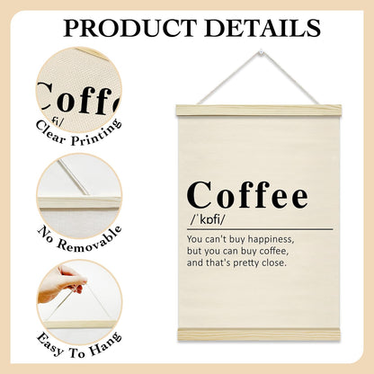 rizotus Coffee Poster Hanger Frame Set of 2, Trendy Wall Art Posters for Coffee Bar, Hanger Frame for Kitchen Office Bar Gallery Wall Decor, 12x16 Inch -B01