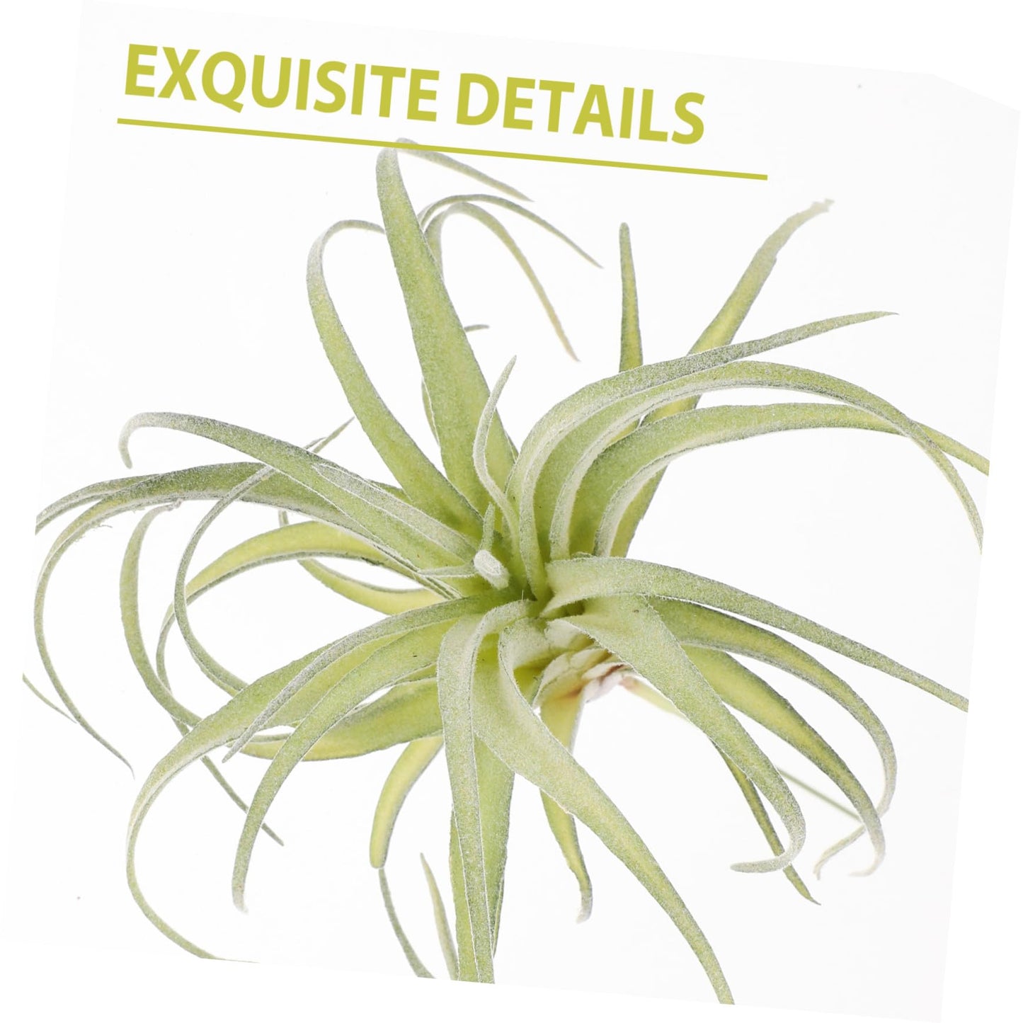 DECHOUS 1pc Artificial Air Plants Artificial Terrarium Plants Large Air Faux Flocked Tillandsia Photo Props Plant Glass Container Hanging Decor Pineapple Household