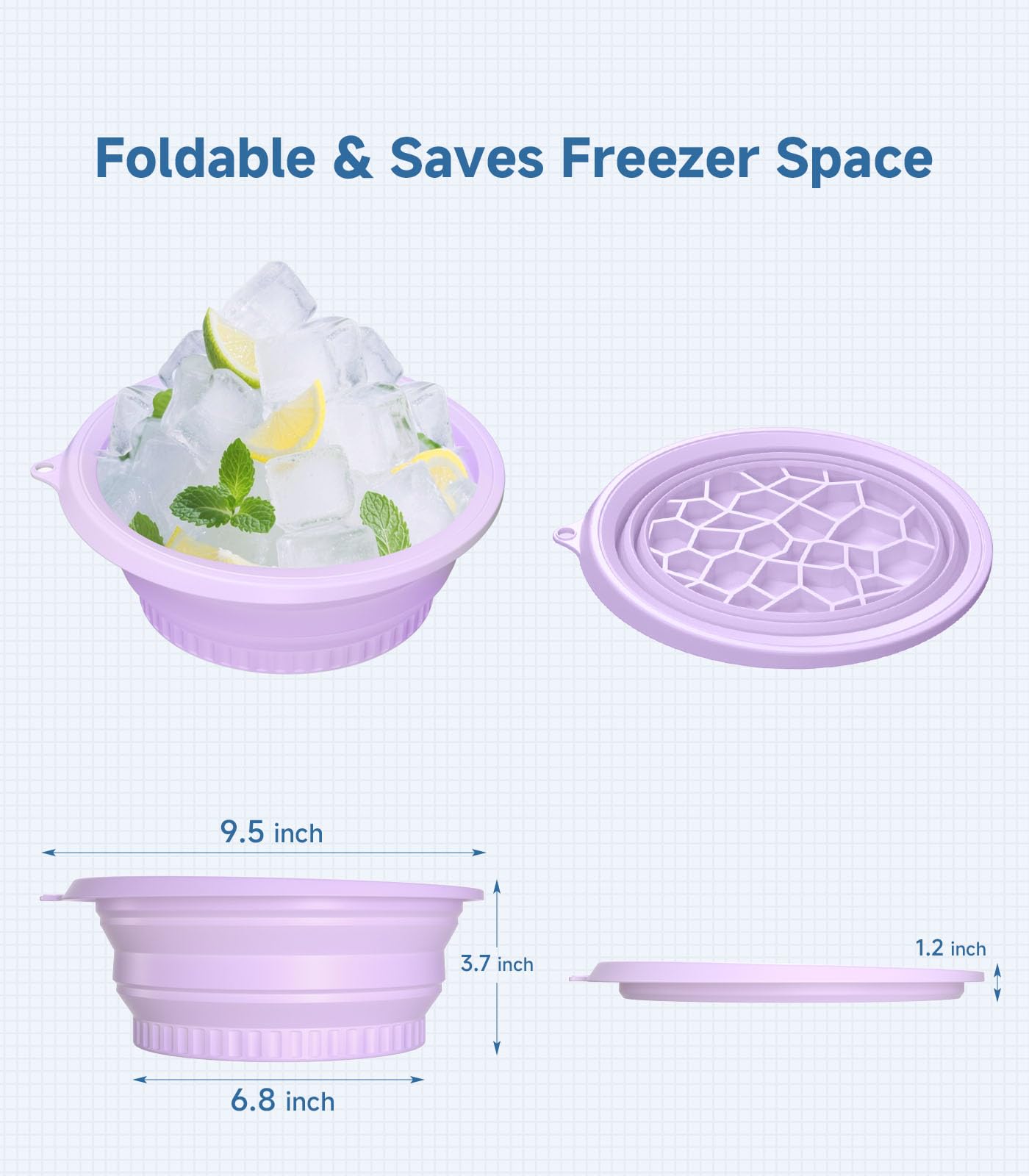 Face Bowl for Ice with Built-in Ice Tray – Collapsible Silicone Facial Ice Bath Bowl for Cold Plunge Therapy, Skin Tightening & Acne Relief – Portable Spa Tool for Home & Travel(Black)