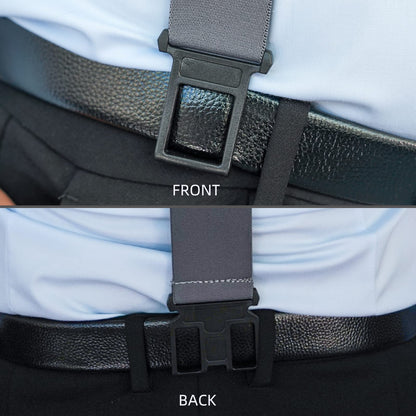 KUNN Men's 1.5 inch Adjustable Y Back Suspender,Elastic Hook End Suspenders,Grey