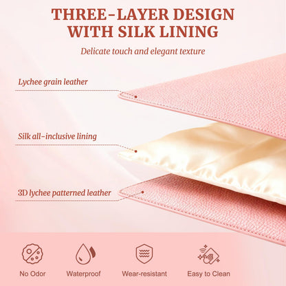 MaqSacion Makeup Bag Vanity Case for Women Leather Cosmetic Bag Makeup Organizer Case Portable Travel Toiletry Bag With Removable Compartments and Handle - Pink