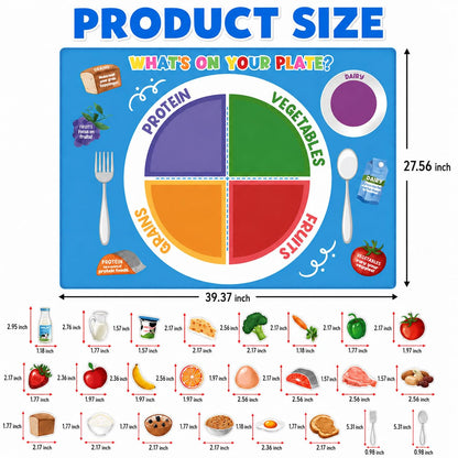 Cinrobiye My Plate Felt Kit DIY Food Diary Early Learning Stories Set Vegetable Fruits Protein Grain Felt Scene Craft Nutrition Bulletin Board for Home Preschool School Games Wall Doors Decor Supplies