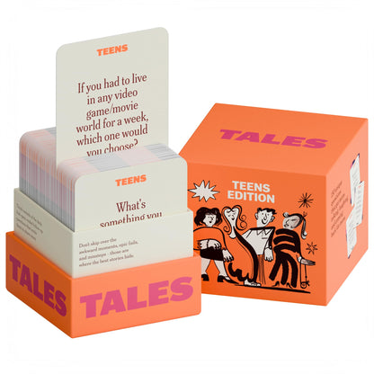 TALES 150 Conversation Cards, Teens Edition, Fun Family Games for Teens, Perfect for Dinners, Road Trips, Classrooms & Game Nights, Gifts & Gatherings, Conversation Starters to Spark Creativity