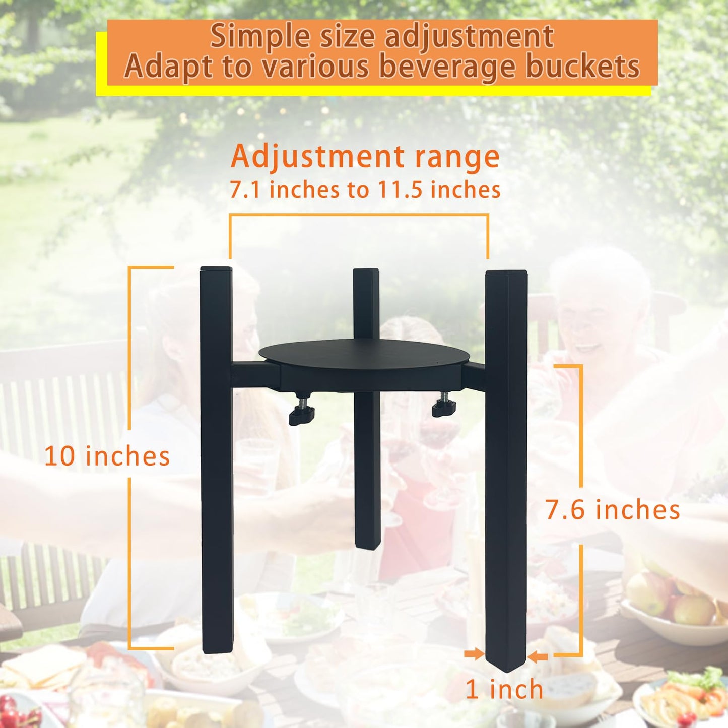 NEECONG Drink Dispensers Stand For Party. Universal Beverage Dispensers Stand Adjustment Range 7.1 to 11.5 inches Wide, Holder For Most 1 to 3.5 Gallon Beverage Dispensers (stand only)