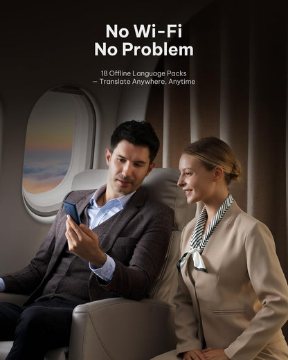 iFLYTEK AI Language Translator Device — 2-Year Free Global Data & Real-Time Voice Translation Device, HIPAA-Compliant, 60 Languages & 18 Offline Packs for Business and Travel, Blue