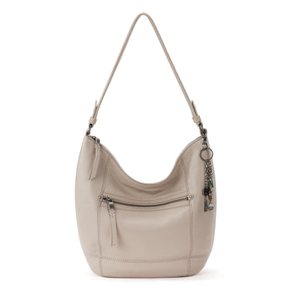 The Sak Sequoia Hobo Bag in Leather, Single Shoulder Strap, Sand