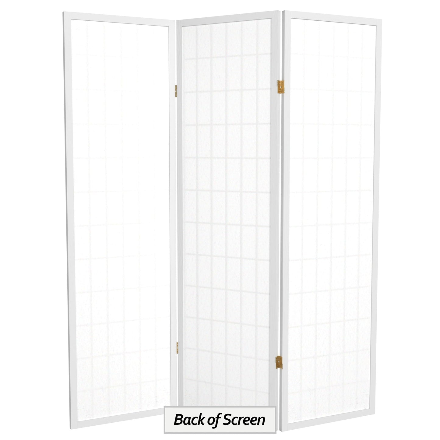Red Lantern 5 ft. Tall Window Pane Shoji Screen - White - 3 Panels