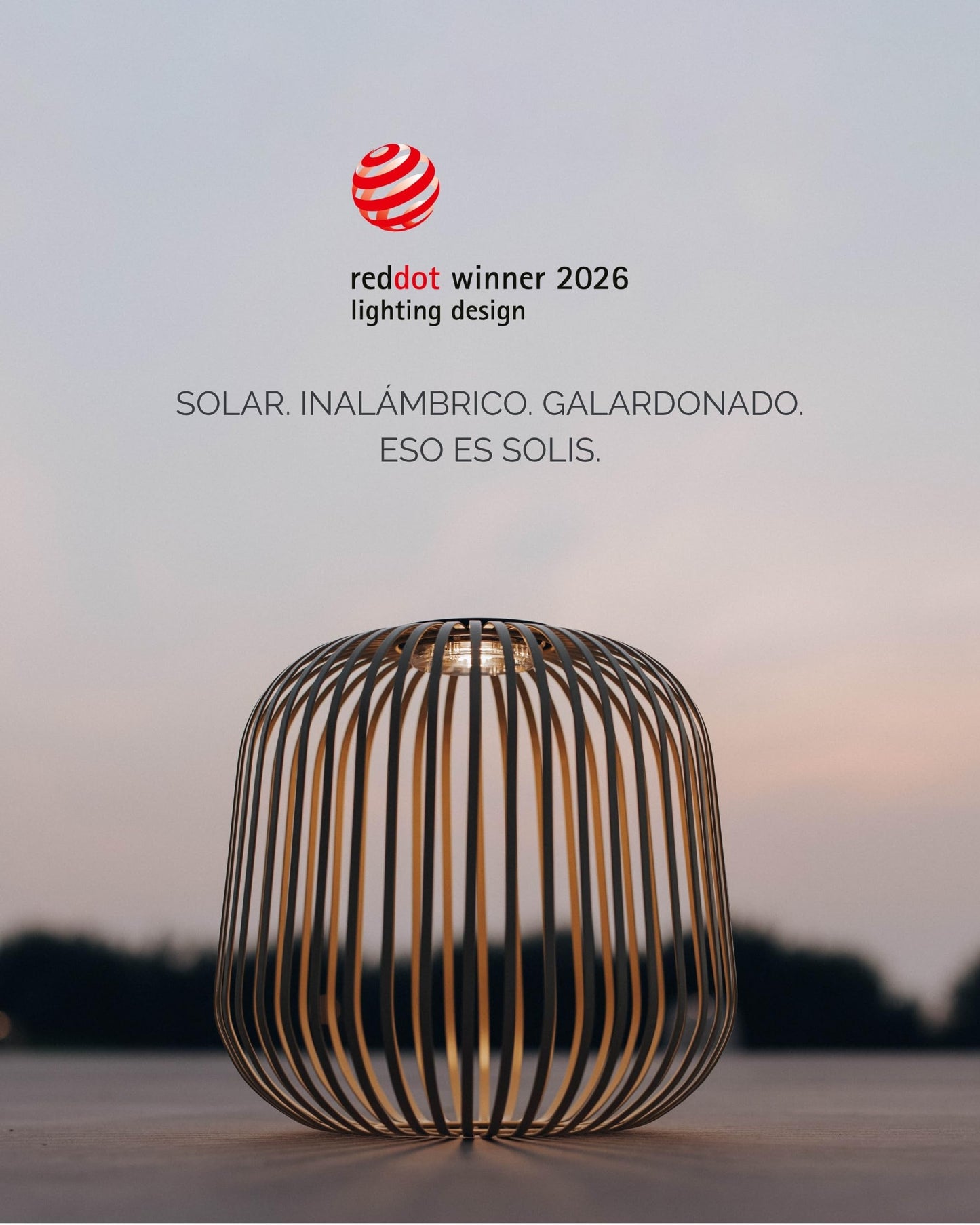 LUUK Studio Solis Wireless Solar LED Lamp, Warm White, 3 Level Dimmable, 48 Hours, Indoor & Outdoor Lantern, USB-C Rechargeable, Bedroom or Living Room, Calm Minimalist Look, Sage Green, Size L