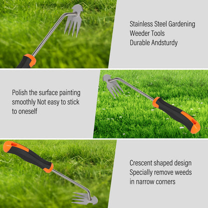 Carrie Rowe Weed Remover Tool,Garden Weed Tool, Portable Garden Weeding Tool for Vegetable Gardening Backyard Farm Planting & Weeding (Rubber Handle)