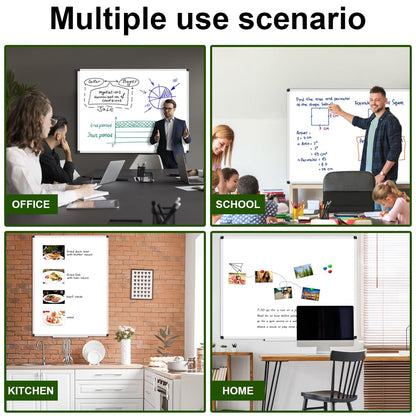 XBoard Porcelain Magnetic Dry Erase Board 36 x 24 Inch, Porcelain Whiteboard with Aluminium Frame & Marker Tray 3' x 2' | Wall Mounted Magnetic White Board for Home School Office