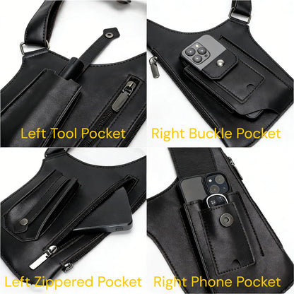 Premium Shoulder Bag for Men, Double Shoulder Armpit Bag Fashion Underarm Holster Wallet Adjustable PU Leather Waterproof Anti-Theft Harness for Men- Boyfriend, Father, Teen Gifts
