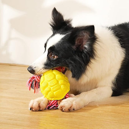 Sedioso Multifunctional Rubber Dog Chew Toy for Middle, Large Dogs - Food Dispensing Puzzle Toy, Aggressive Chewer, Yellow