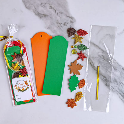 Winlyn 36 Sets Fall Craft Kits Autumn Crafts DIY Leaf Bookmarks Decorations Art Sets Maple Leaf Glitter Foam Stickers Arts and Crafts for Kids Thanksgiving Halloween Classroom Activities