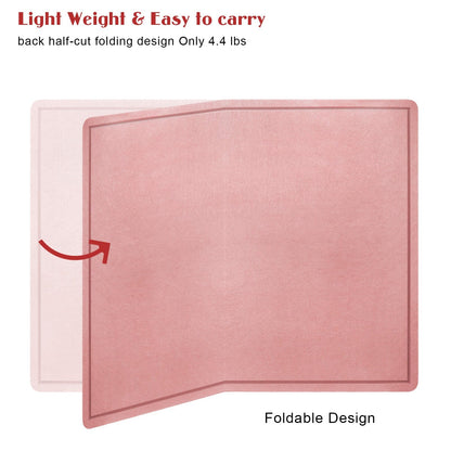 Large Bulletin Board - 60 X 36 inches Decorative Felt Pin Board - 5' x 3' Cork Board Alternative for Wall - Foldable Photo Board Self-Adhesive Vision Board Prayer Board with 30 Pushpins - Pink