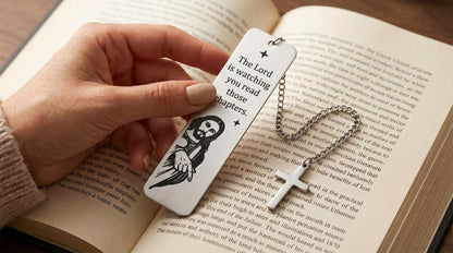 Funny Gifts Bookmark for Women Men Best Friend Sister Gag Gift for Book Lovers Christian Book Marker with Chain Jesus Reading Gift for Reader Birthday (1)