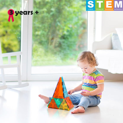 NEOFORMERS STEM Magnetic Tiles 70PCS Educational Toys for Kids Ages 3-8, Montessori Sensory Magnet Blocks for Toddlers, Classroom & Home Construction Kit