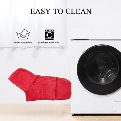 Geyecete Dog Drying Coat with Hood for After Bath Bathrobe Towel Dog Drying Coat for Wet Walking in Rain/Snow-Dry Fast Dog Bag-Pineapple Grid Fast Drying-Red-M