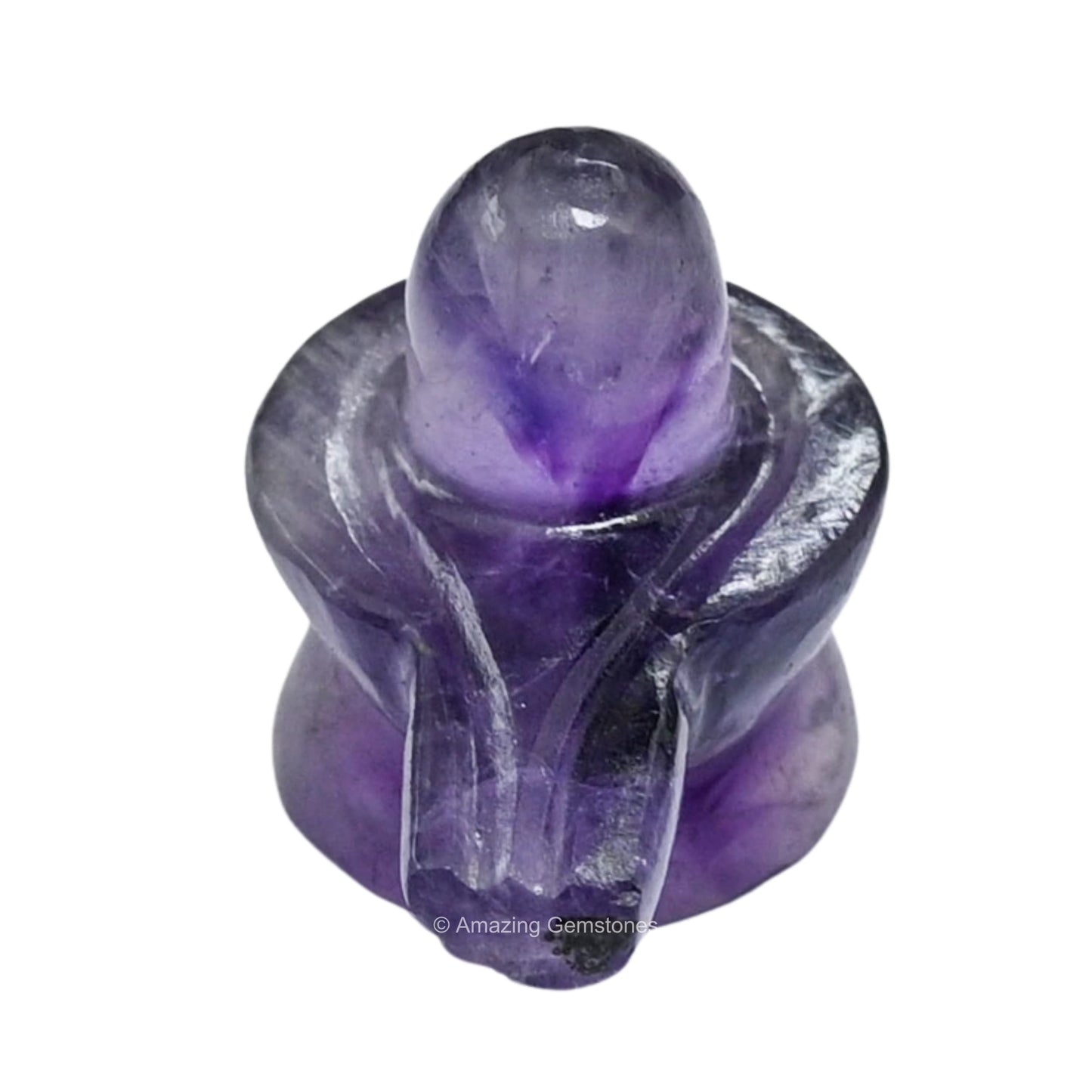 Shiva Lingam Stone Amethyst Crystal - Shivling for Pooja, Home Office Room Decor made of Healing Crystals and Healing Stones - Adiyogi Shiva Lingams