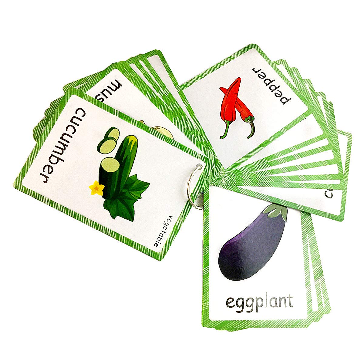 Set of Fruit and Vegetable Flash Cards for Toddlers | Kids Learning Flashcard & Montessori Pocket Cards Toys | Perfect for Pre-K Decor Background Wall Stickers, Teacher/Autism Therapists Tools