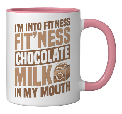 Fit'Ness Chocolate Milk In My Mouth Halloween Cocoa Ceramic Mug, Pink/White