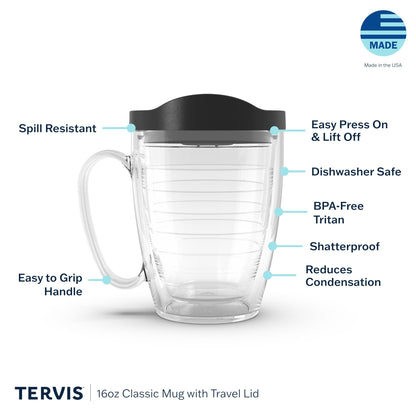 Tervis Peanuts - Halloween Snoopy Trick or Treat Made in USA Double Walled Insulated Tumbler Travel Cup Keeps Drinks Cold & Hot, 16oz Mug with Handle, Classic