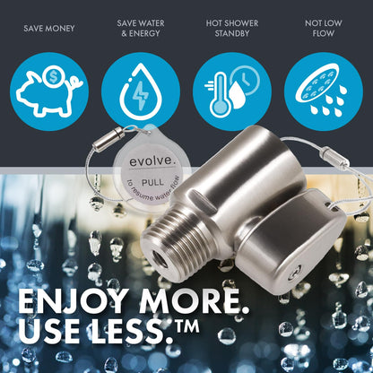 Evolve ShowerStart Thermostatic Shut-off Valve, Water- and Energy-Saving Valve for Most Bathroom Fixtures, Not Low Flow, Uniform Plumbing Code Certified, 1-Pack