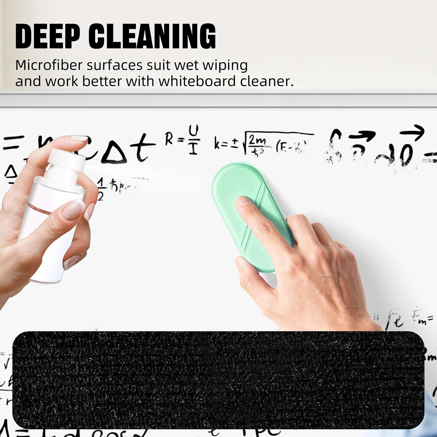 FUNISKETCH Dry Erase Eraser, Detachable Magnetic White Board Erasers - 2 Pack,Glass Board Glass Whiteboard Eraser for Office and School Supplies (Green)