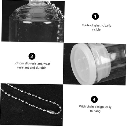 Totority 5pcs Mini Terrarium Keychain Pendant Creative Cactus Glass Cover Ornament for Bags Backpacks and Purses Lightweight and Portable Decor No Plants Included