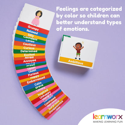 Emotion Cards for Kids, Feeling Cards Game | 60 Emotion & Feeling Flash Cards for Kids | Learn Feelings and Needs Cards | Teach Mixed Emotions & Emotional Intelligence Cards to Children & Toddlers