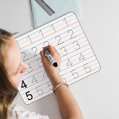 Set of 30 Dry Erase Boards, Double Sided Small Whiteboards with Lines for Kids, Students, Teacher & Classroom Pack, 9"x12" Mini Individual White Boards Lined for Writing with 30 Markers, 30 Erasers