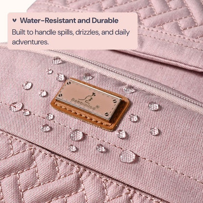 BabbleRoo Diaper Bag Backpack - Travel Large Baby Diaper Bag with Changing pad, Waterproof Baby Bags for Mom & Dad, Unisex Bags with Pacifier Case, Luggage Strap & Stroller Clips– Pink