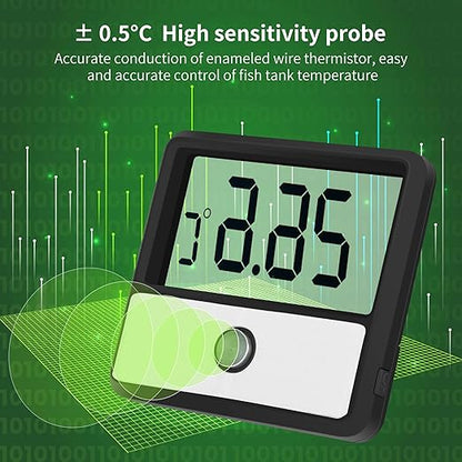 capetsma Aquarium Thermometer Digital Fish Tank Thermometer Accurate Reptile Thermometer Temperature Gauge with Large LCD Screen