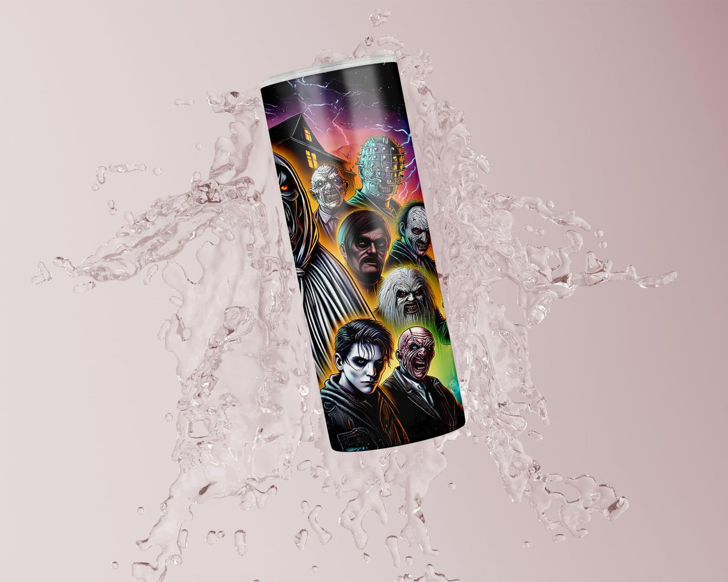 Casitika Horror Movie Merchandise. 20 Oz Halloween Tumbler With Lid And Straw. Scary Movie Cups For Horror Room Decor. (Ghost)