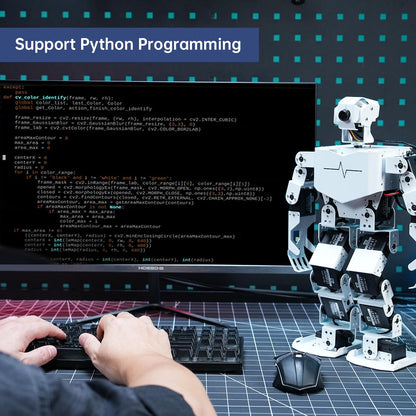 HIWONDER Humanoid Robot with ChatGPT Multimodal AI Models AI Embodied Intelligent Vision Scene Voice Understanding 20DOF Educational Robot Kit Python Programming, TonyPi Advanced & RaspberryPi 5 4GB