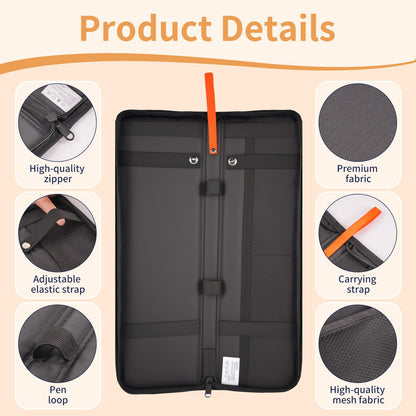 RAWMOCE Tie Storage Organizer, Hard Shell Tie Box for Business Travel, Anti-Crush Necktie Holder with Zipper Closure, Keeps Ties Neat and Wrinkle-Free (Empty Bag Only)