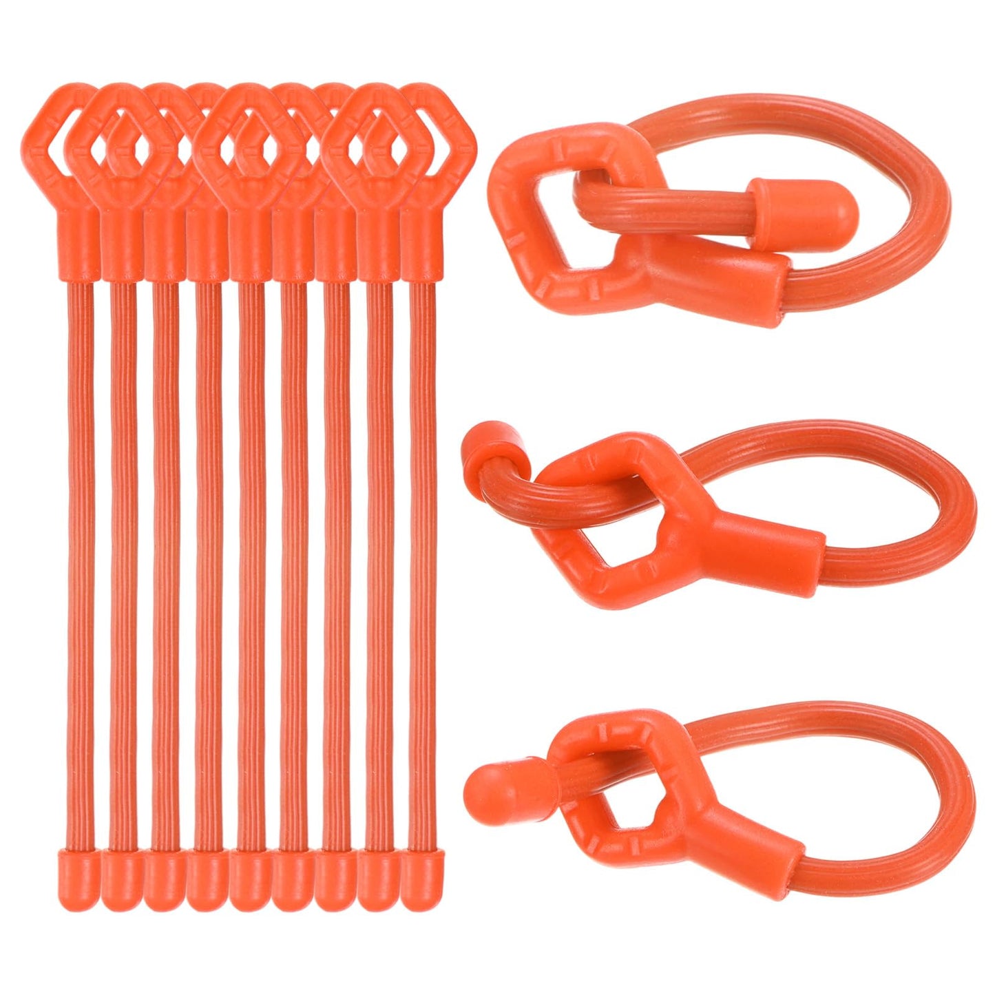 M METERXITY 12-Pack Adjustable Plant Ties, 6inch/15.24cm Silicone Flexible Multi-Function Sturdy Garden Twist Tie for Plant Support/Tree/Shrub/Vine, Reusable Support Twine [Orange]