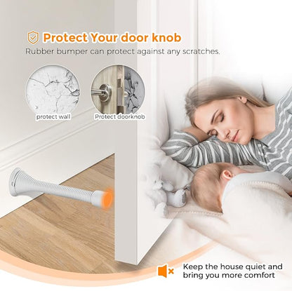 Ravinte Door Stoppers, 36 Pack White Spring Door Stops with Rubber Bumper, Door Stoppers for Bottom of Door