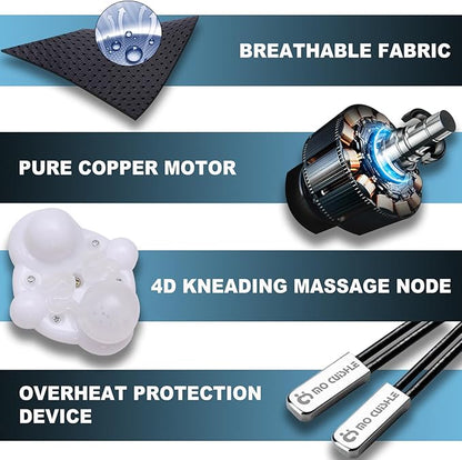 Mo Cuishle Shiatsu Back Shoulder and Neck Massager with Heat, Electric Deep Tissue 4D Kneading Massage, Best Gifts for Women Men Mom Dad, Fathers Day, Mothers Day, Christmas Gifts