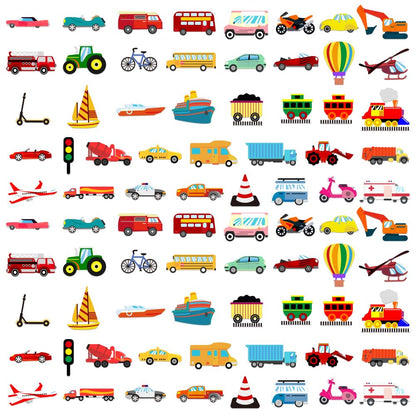 BEUNITONE 2 Sets of 40pcs Different Vehicle Theme Felt Board Pieces Car Felt Story Precut Figures Set Flannel Storytelling Board Interactive Early Learning Teaching Play Kits for Xmas Birthday Gift