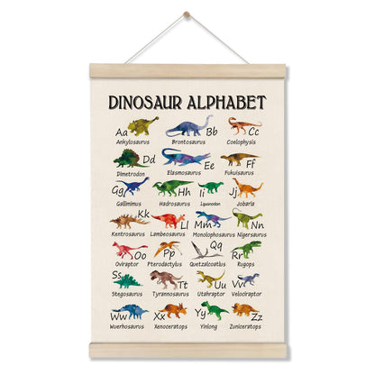 DOI-LANEE Alphabet Dinosaur Poster Hanger Frame 16x12 Inch, Educational Montessori Posters Toddler, ABC Alphabet Nursery Chart for Preschool Classroom Kids Room, Dinosaur Decor
