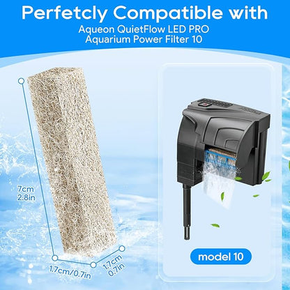 Ammonia Reducer Filter Pads Compatible with Aqueon Filter 10, Fish Tank Filters Replacement Filter Cartridges for Aqueon Quietflow LED PRO & SmartClean Aquarium Fish Tank Power Filter 6PCS