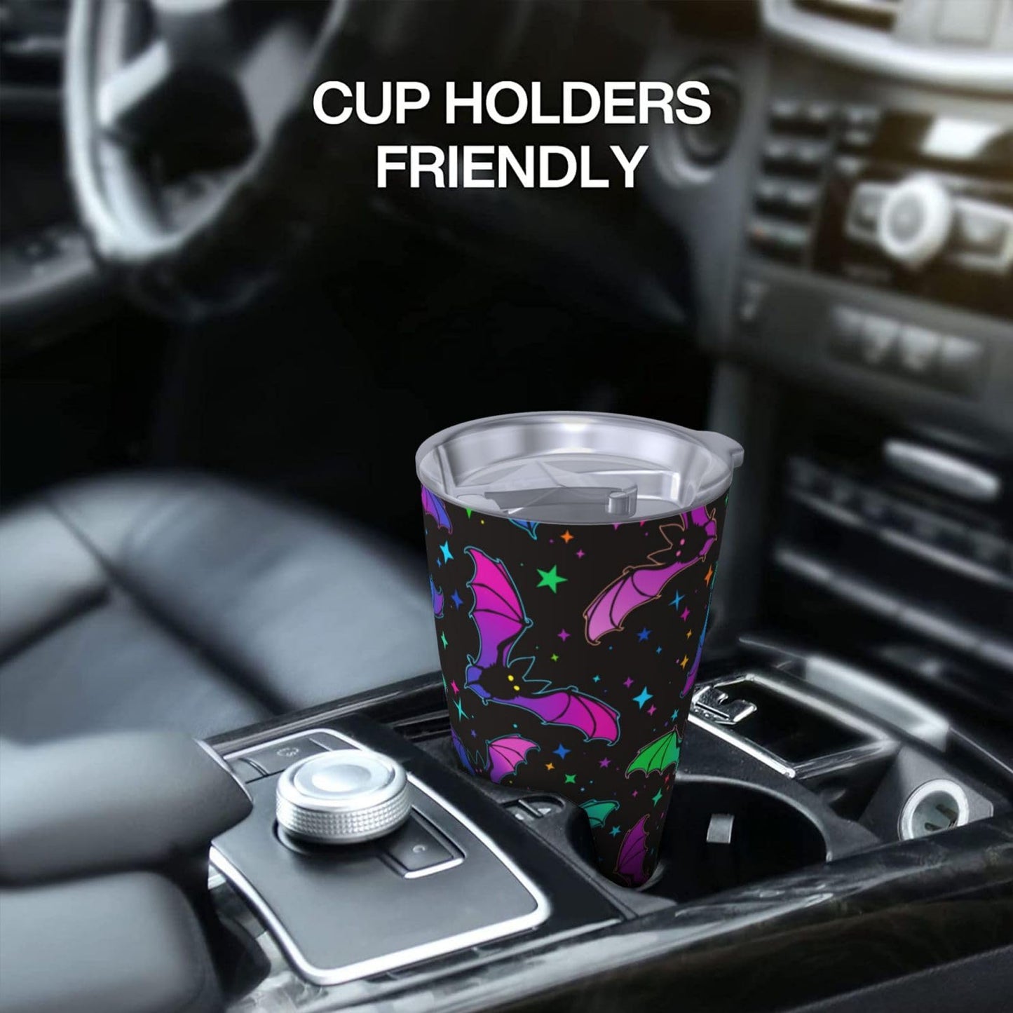 CHASOEA Bat Star Tumbler 20oz Halloween Stainless Steel Insulated Tumblers with Lid and Straw Animal Travel Coffee Mug Wine Tea Cups Water Bottle Holiday Gifts for Women